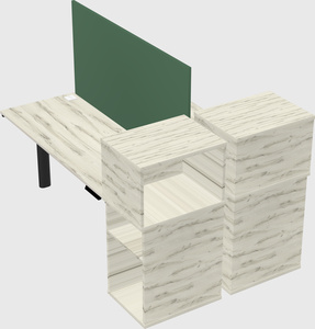 Shared electric desk + cabinet