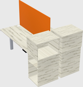Shared electric desk + cabinet