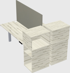 Shared electric desk + cabinet