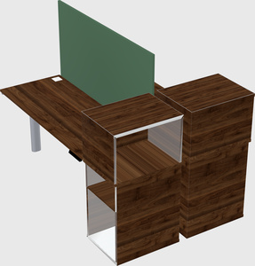Shared electric desk + cabinet