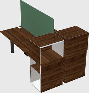 Shared electric desk + cabinet