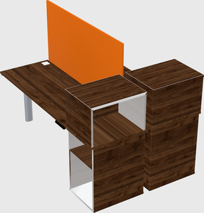Shared electric desk + cabinet