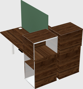 Shared electric desk + cabinet
