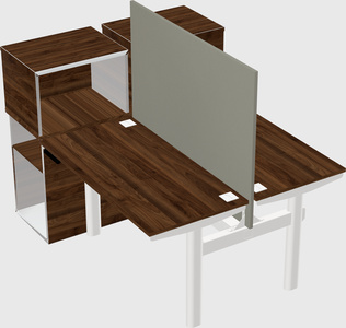 Shared electric desk + cabinet