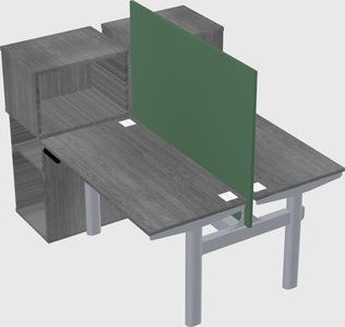 Shared electric desk + cabinet