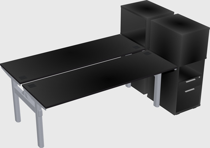 Shared electric desk + cabinet