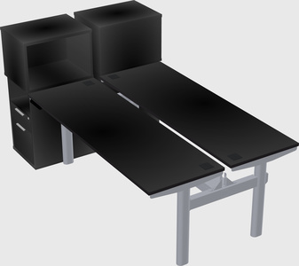 Shared electric desk + cabinet