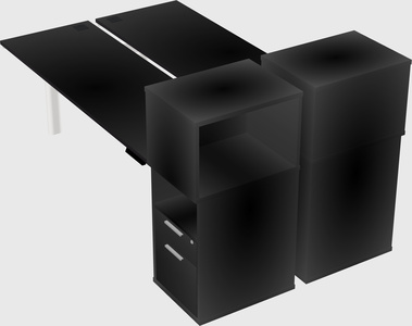 Shared electric desk + cabinet