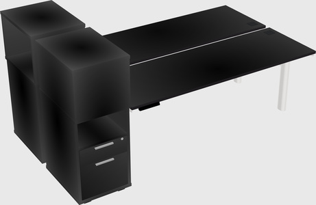 Shared electric desk + cabinet