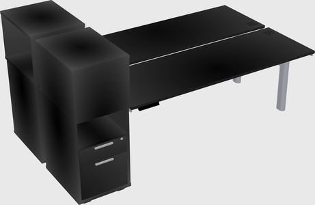 Shared electric desk + cabinet
