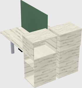 Shared electric desk + cabinet