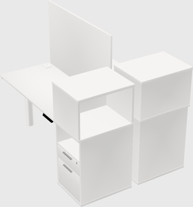 Shared electric desk + cabinet