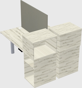 Shared electric desk + cabinet
