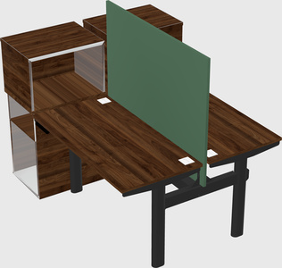 Shared electric desk + cabinet