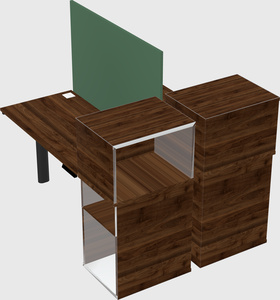 Shared electric desk + cabinet