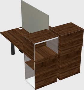 Shared electric desk + cabinet
