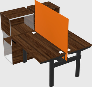 Shared electric desk + cabinet
