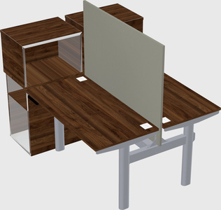Shared electric desk + cabinet