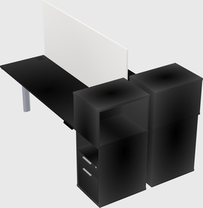 Shared electric desk + cabinet