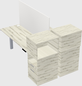 Shared electric desk + cabinet