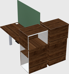 Shared electric desk + cabinet