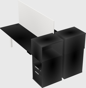 Shared electric desk + cabinet