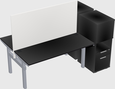 Shared electric desk + cabinet
