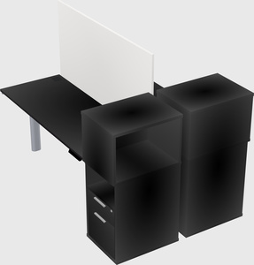 Shared electric desk + cabinet