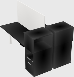 Shared electric desk + cabinet