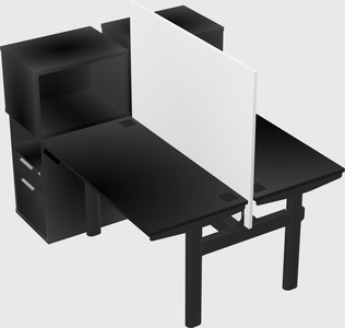 Shared electric desk + cabinet