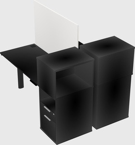 Shared electric desk + cabinet