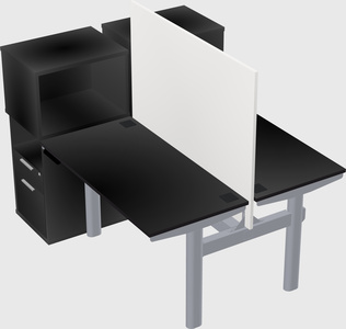 Shared electric desk + cabinet