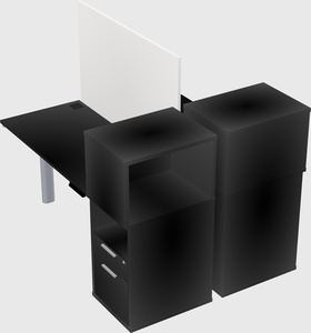 Shared electric desk + cabinet