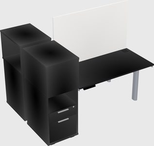 Shared electric desk + cabinet