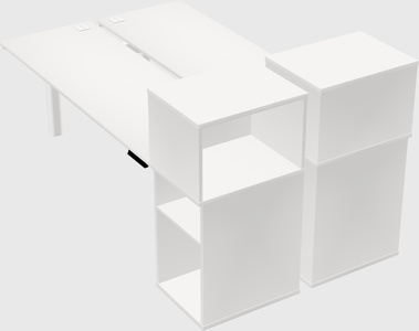Shared electric desk + cabinet