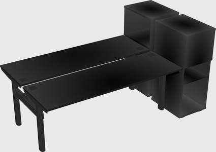 Shared electric desk + cabinet