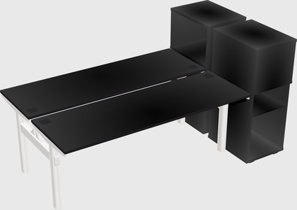 Shared electric desk + cabinet