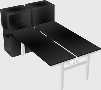Shared electric desk + cabinet