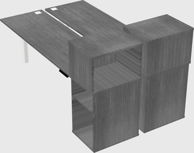 Shared electric desk + cabinet