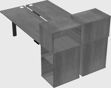 Shared electric desk + cabinet