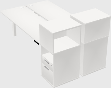Shared electric desk + cabinet