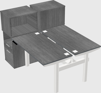 Shared electric desk + cabinet