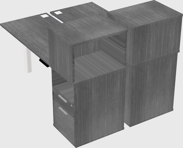 Shared electric desk + cabinet