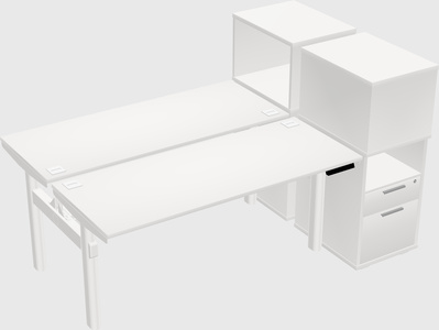 Shared electric desk + cabinet