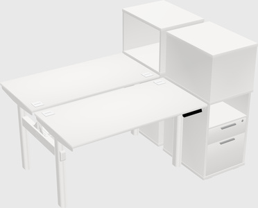 Shared electric desk + cabinet