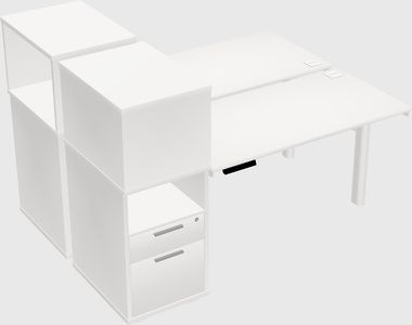 Shared electric desk + cabinet
