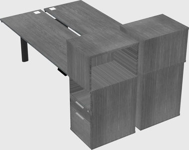 Shared electric desk + cabinet