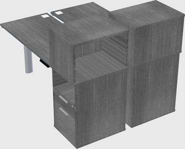 Shared electric desk + cabinet