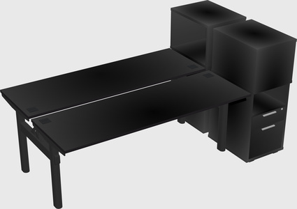 Shared electric desk + cabinet