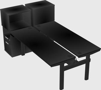 Shared electric desk + cabinet